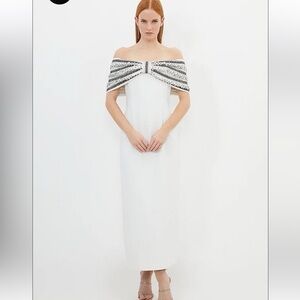 NWT 🏷️ Karen Millen Crystal Embellished Bow Detail Dress